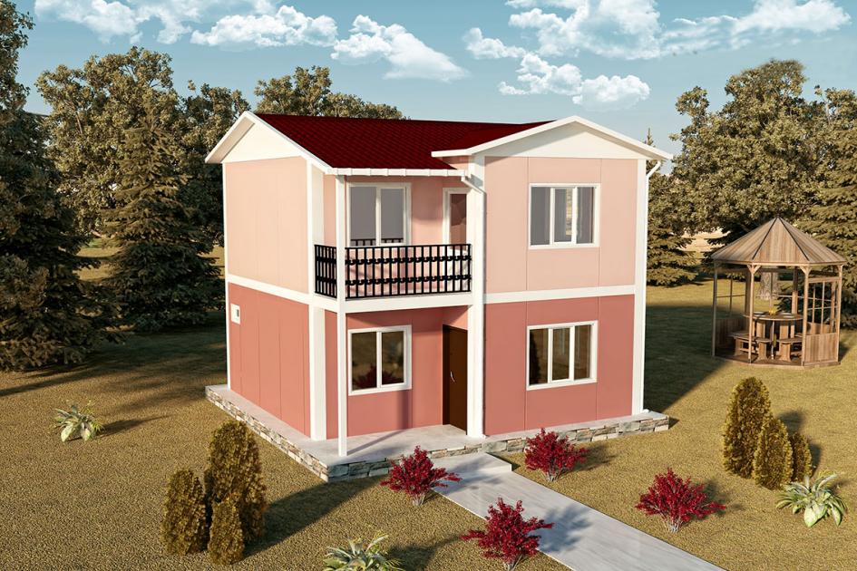 80 m² Dubleks Prefabrik Ev — Evora prefabrik ev modeli