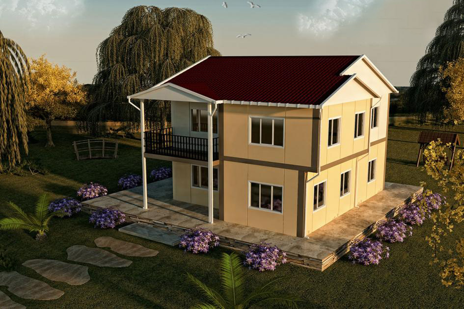 150 m² Dubleks Prefabrik Ev — Evora prefabrik ev modeli