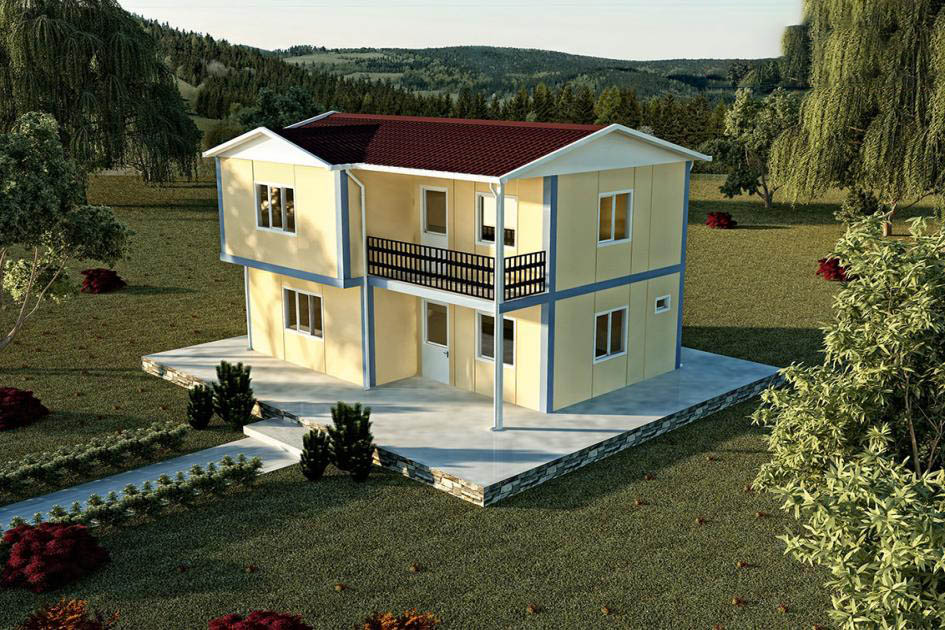 105 m² Dubleks Prefabrik Ev — Evora prefabrik ev modeli