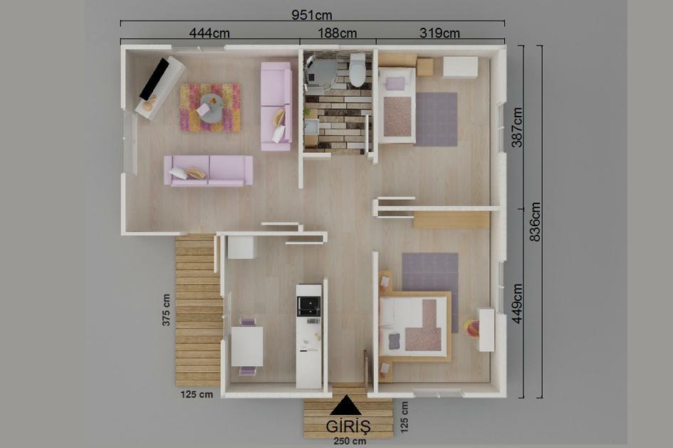 77 m² Prefabrik Ev prefabrik ev fotoğrafı 2