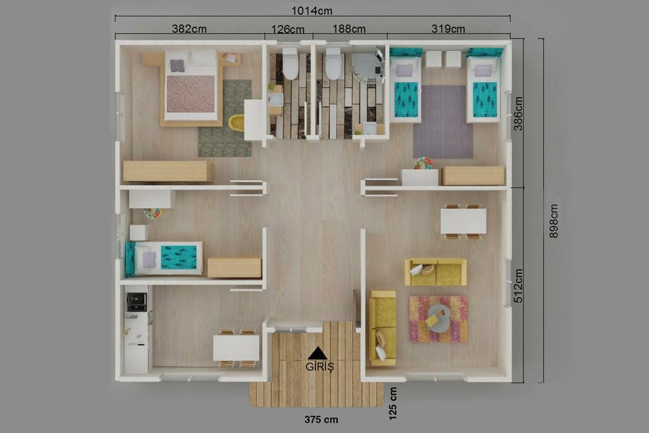 96 m² Prefabrik Ev prefabrik ev fotoğrafı 2