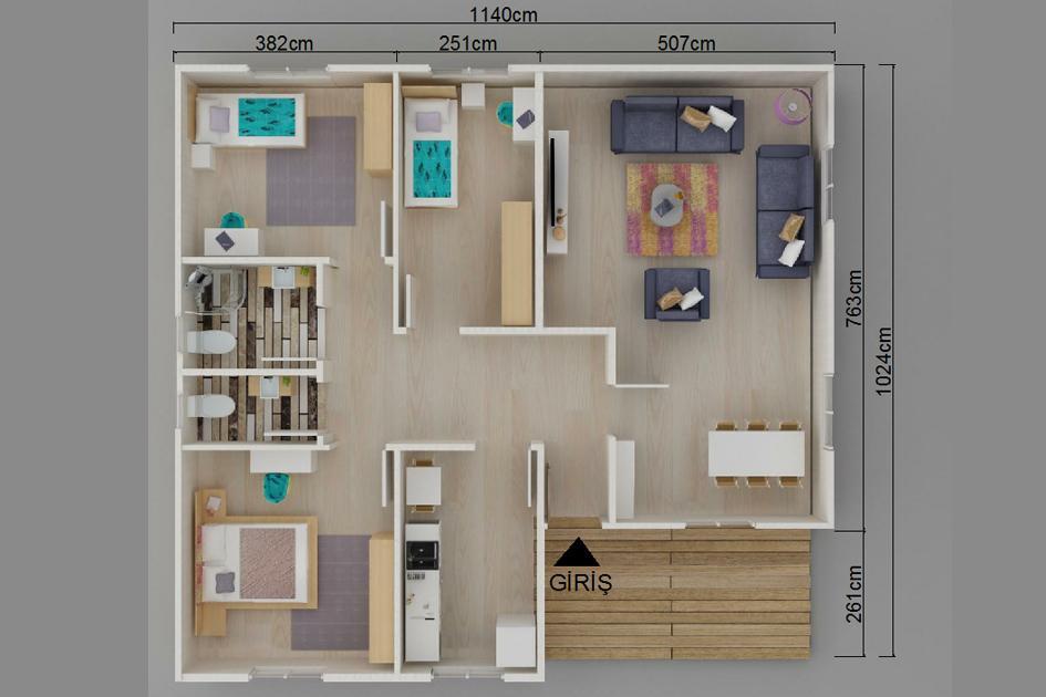 117 m² Prefabrik Ev prefabrik ev fotoğrafı 2