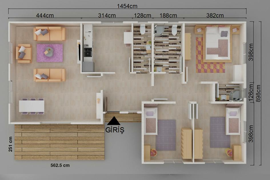 123 m² Prefabrik Ev prefabrik ev fotoğrafı 2