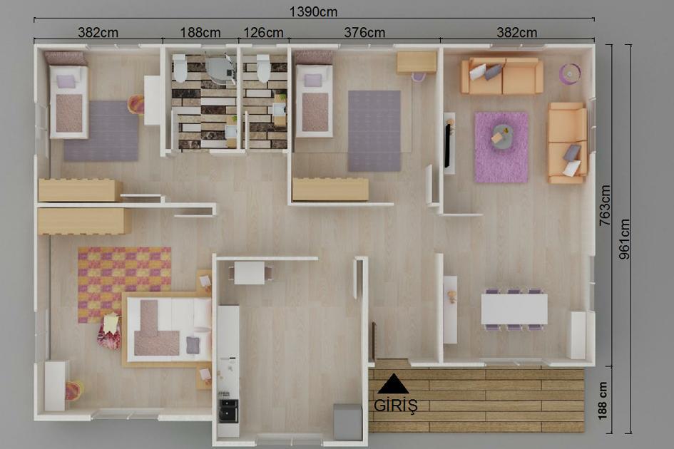 137 m² Prefabrik Ev prefabrik ev fotoğrafı 2