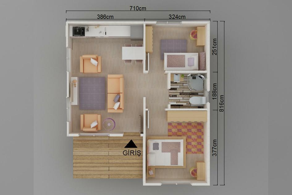 49 m² Prefabrik Ev prefabrik ev fotoğrafı 2
