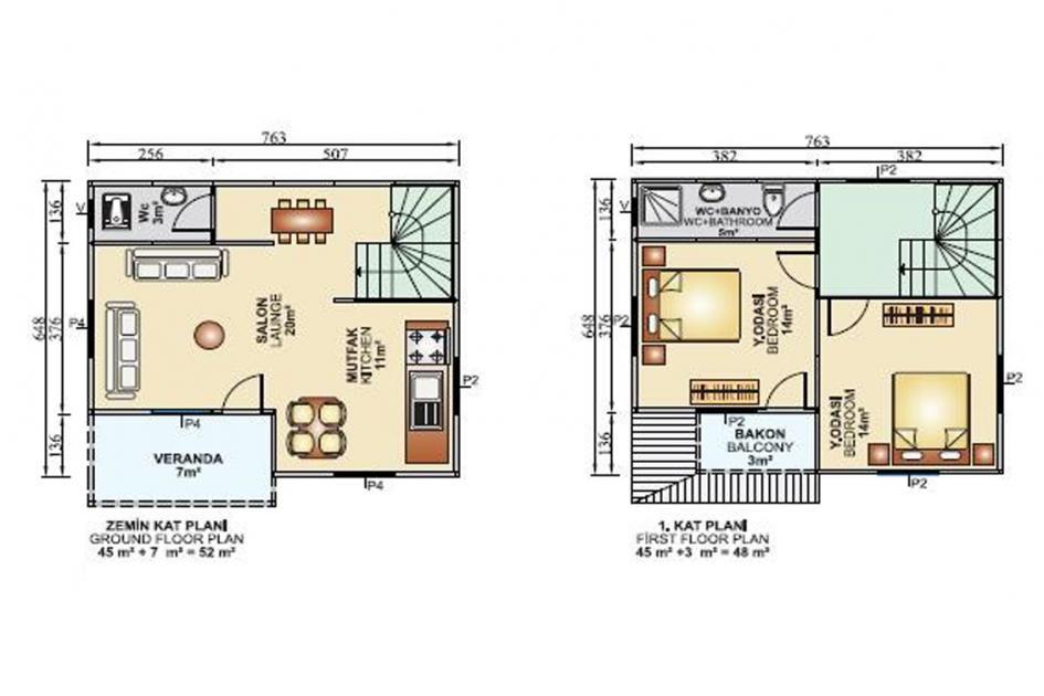 100 m² Dubleks Prefabrik Ev prefabrik ev fotoğrafı 2