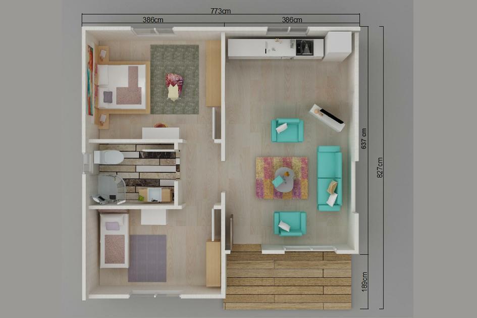 62 m² Prefabrik Ev prefabrik ev fotoğrafı 2