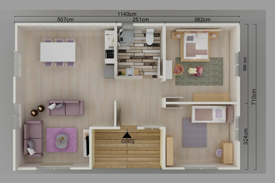 73 m² Prefabrik Ev prefabrik ev fotoğrafı 2