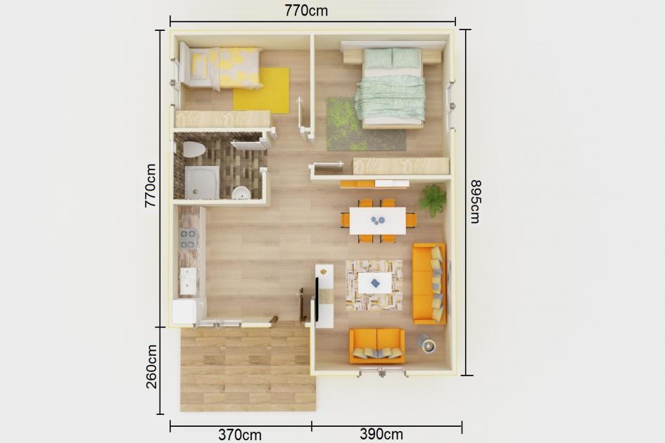74 m² Prefabrik Ev prefabrik ev fotoğrafı 3