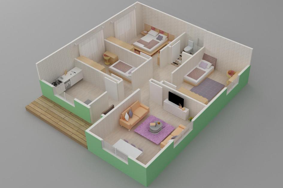 85 m² Prefabrik Ev prefabrik ev fotoğrafı 3