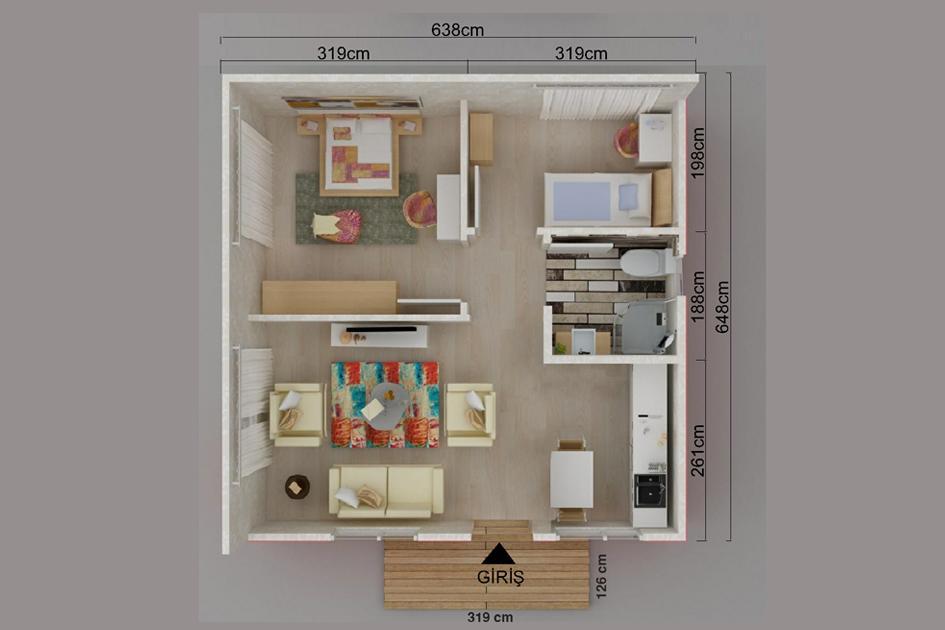 45 m² Prefabrik Ev prefabrik ev fotoğrafı 3
