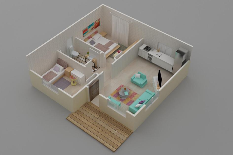 62 m² Prefabrik Ev prefabrik ev fotoğrafı 3