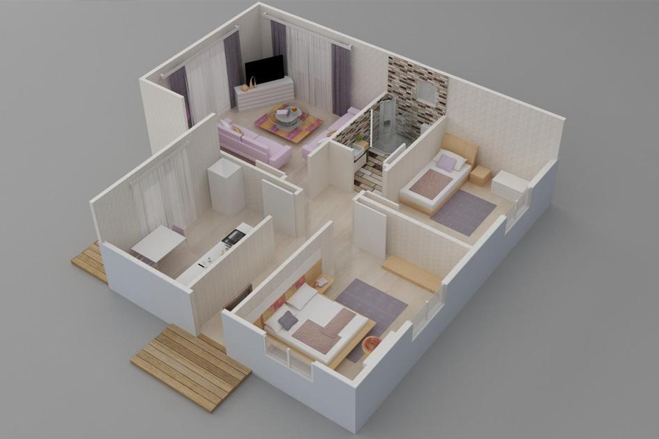 77 m² Prefabrik Ev prefabrik ev fotoğrafı 3