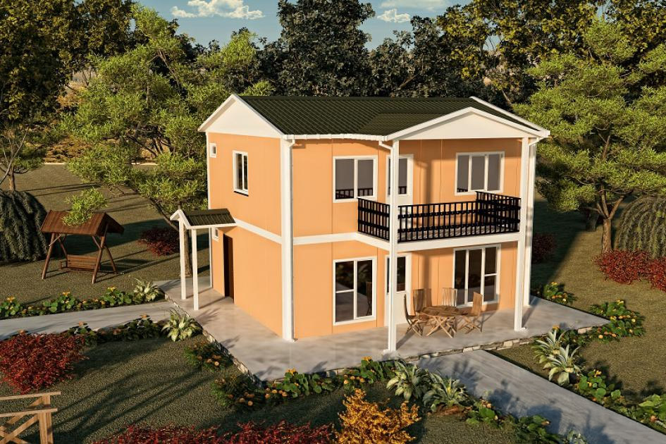 114 m² Dubleks Prefabrik Ev — Evora prefabrik ev modeli